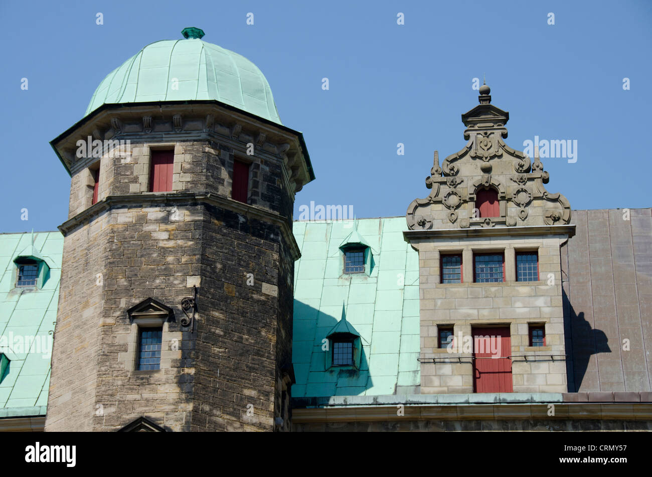 Le Danemark, l'Helsingoer. Le Château de Kronborg (aka Kronborg Slot). UNESCO World Heritage Site. Cour du château intérieur. Banque D'Images