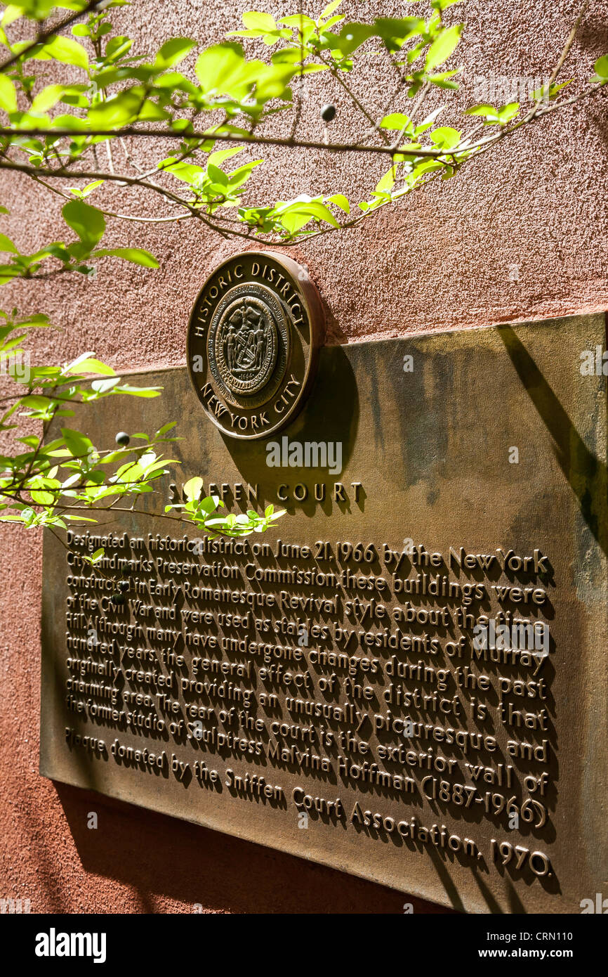 Sniffen court Mews, quartier historique de Murray Hill, New York, États-Unis Banque D'Images