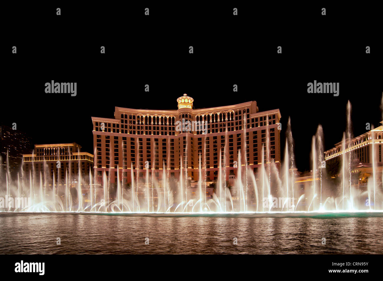 LAS VEGAS, États-Unis - 15 JUIN 2012 : le Casino de l'hôtel Bellagio de nuit, Banque D'Images