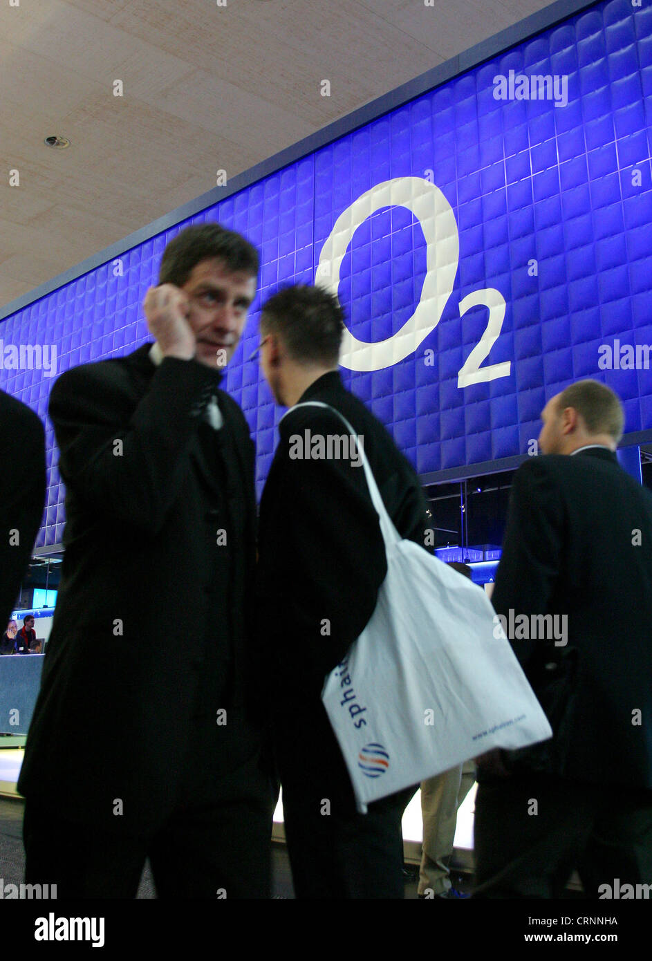 O2 stand au Cebit à Hanovre Banque D'Images