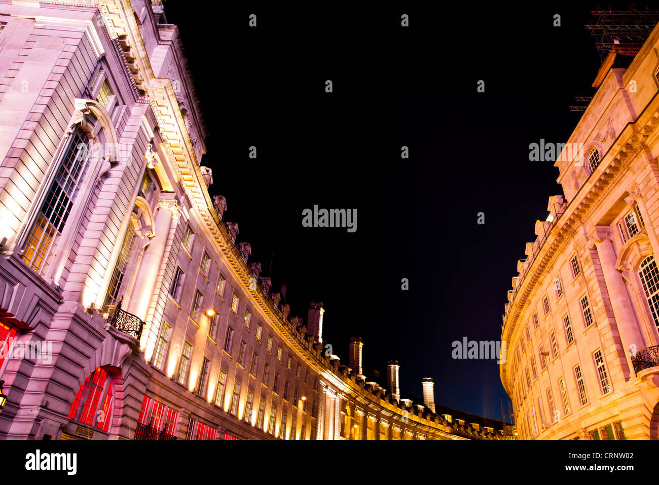 Détail des bâtiments dans Regent Street, près de Piccadilly Circus dans le West End de Londres. Banque D'Images