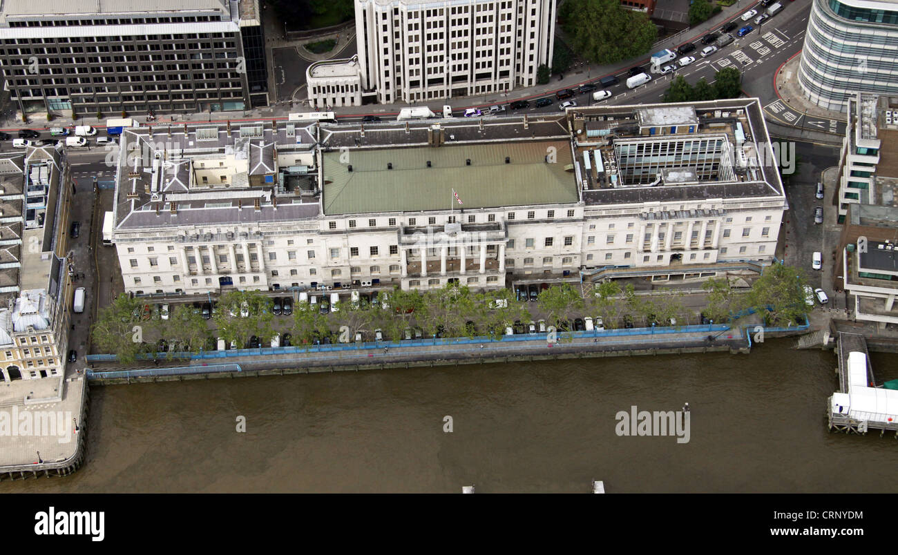 Vue aérienne de Custom House, Lower Thames Street, London EC3 Banque D'Images