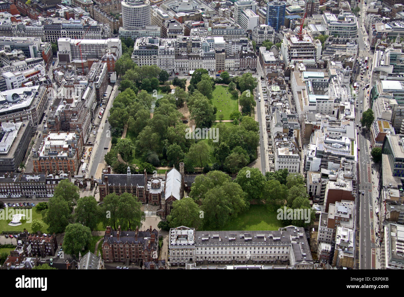 Vue aérienne de Lincoln's Inn Fields, London WC2 Banque D'Images