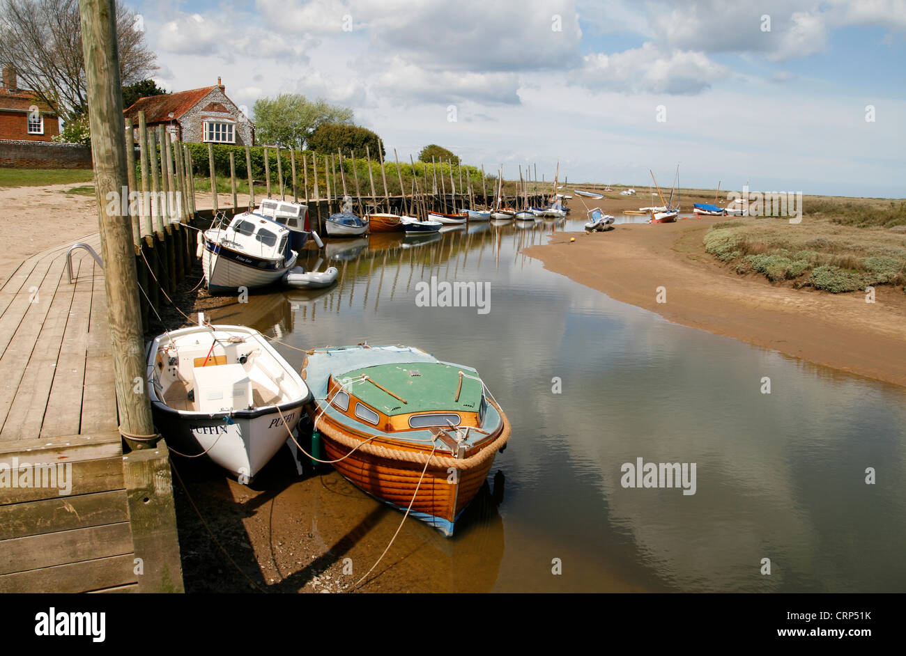 Blakeney Quay et bateaux Norfolk England UK Banque D'Images