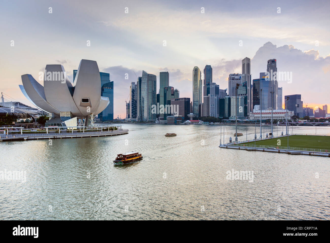 L'Asie du Sud Est, Singapour, augmentation de la vue sur le centre-ville et Marina Bay Banque D'Images