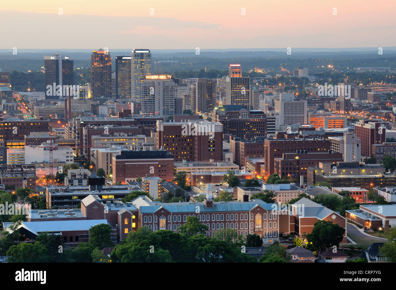 Skyline du centre-ville de Birmingham, Alabama, USA. Banque D'Images
