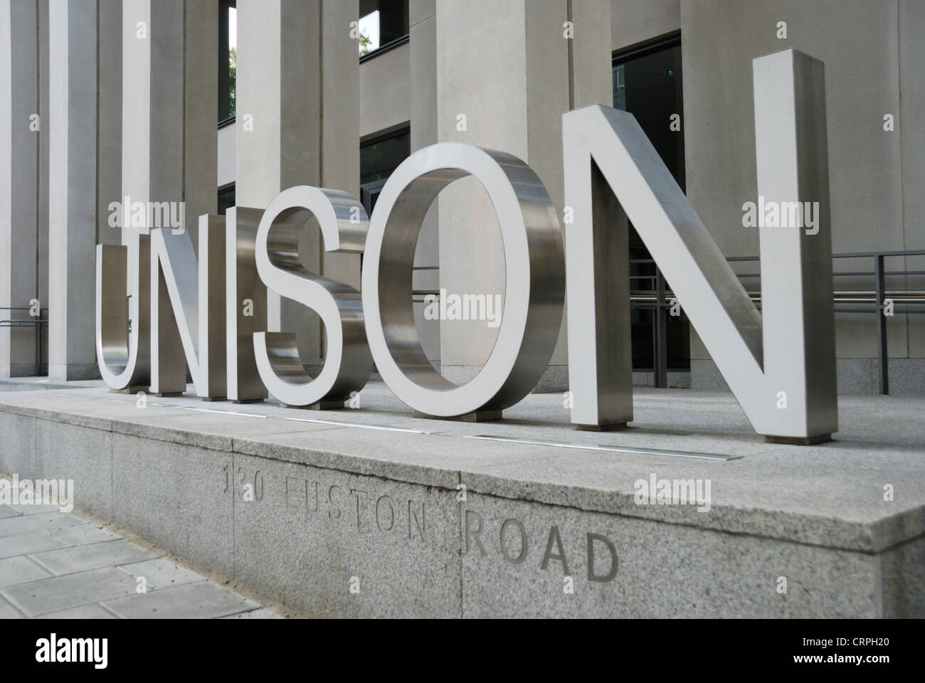 Siège de l'union de la fonction publique Unison dans Euston Road. Banque D'Images