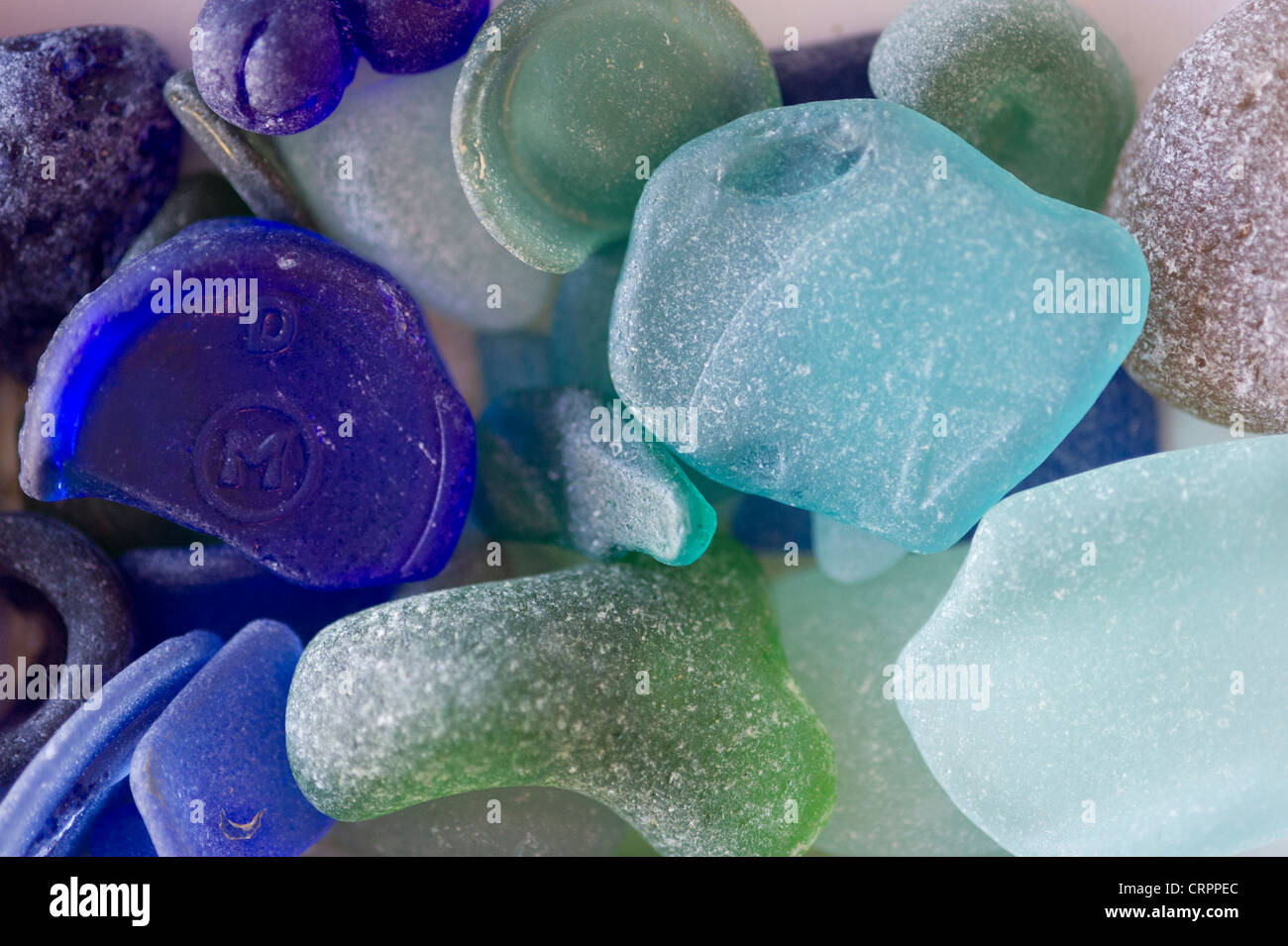 Blue and green sea glass Kent Island Maryland USA Banque D'Images