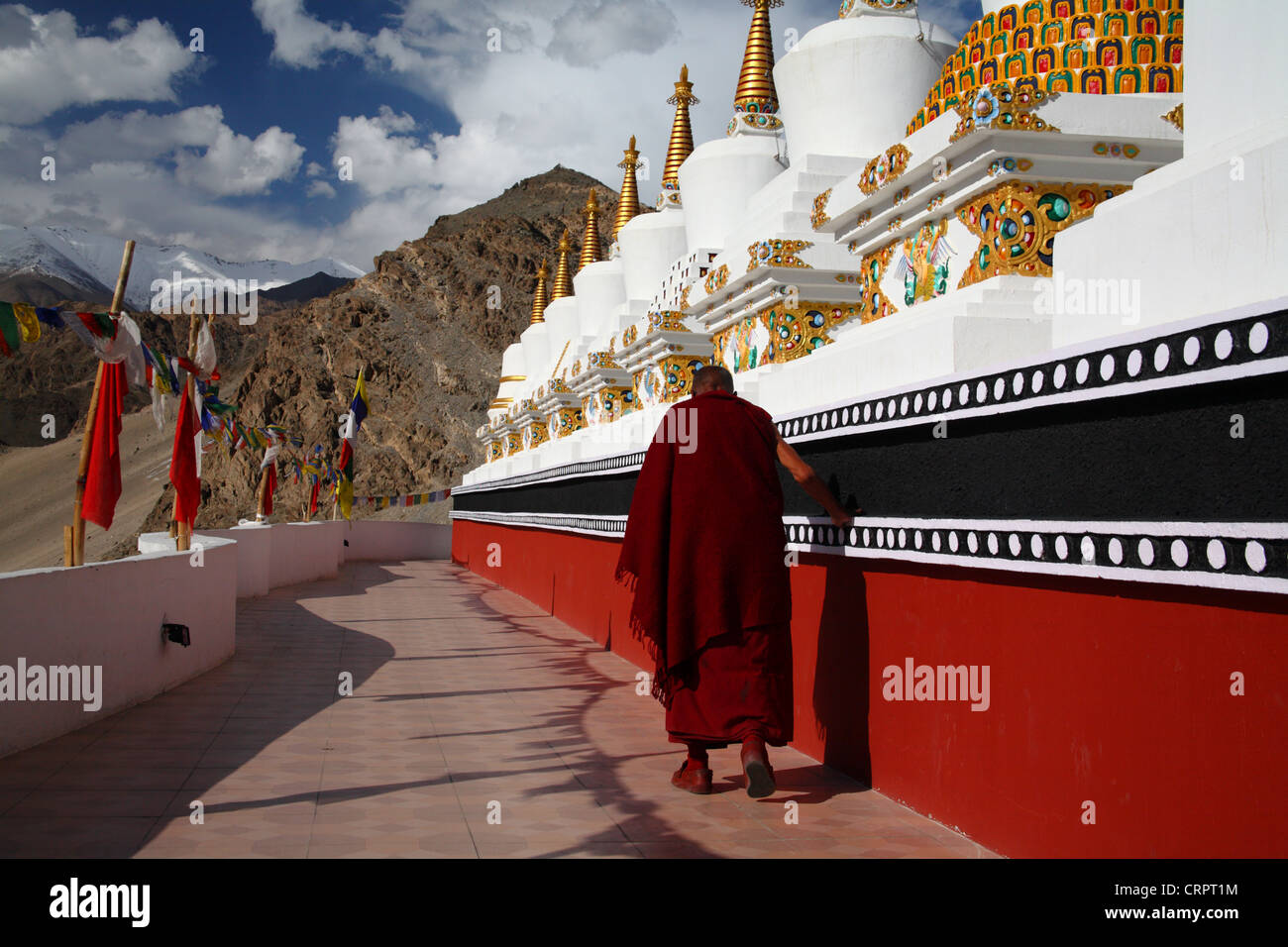 Monastère bouddhiste au Ladakh Thiksey Banque D'Images