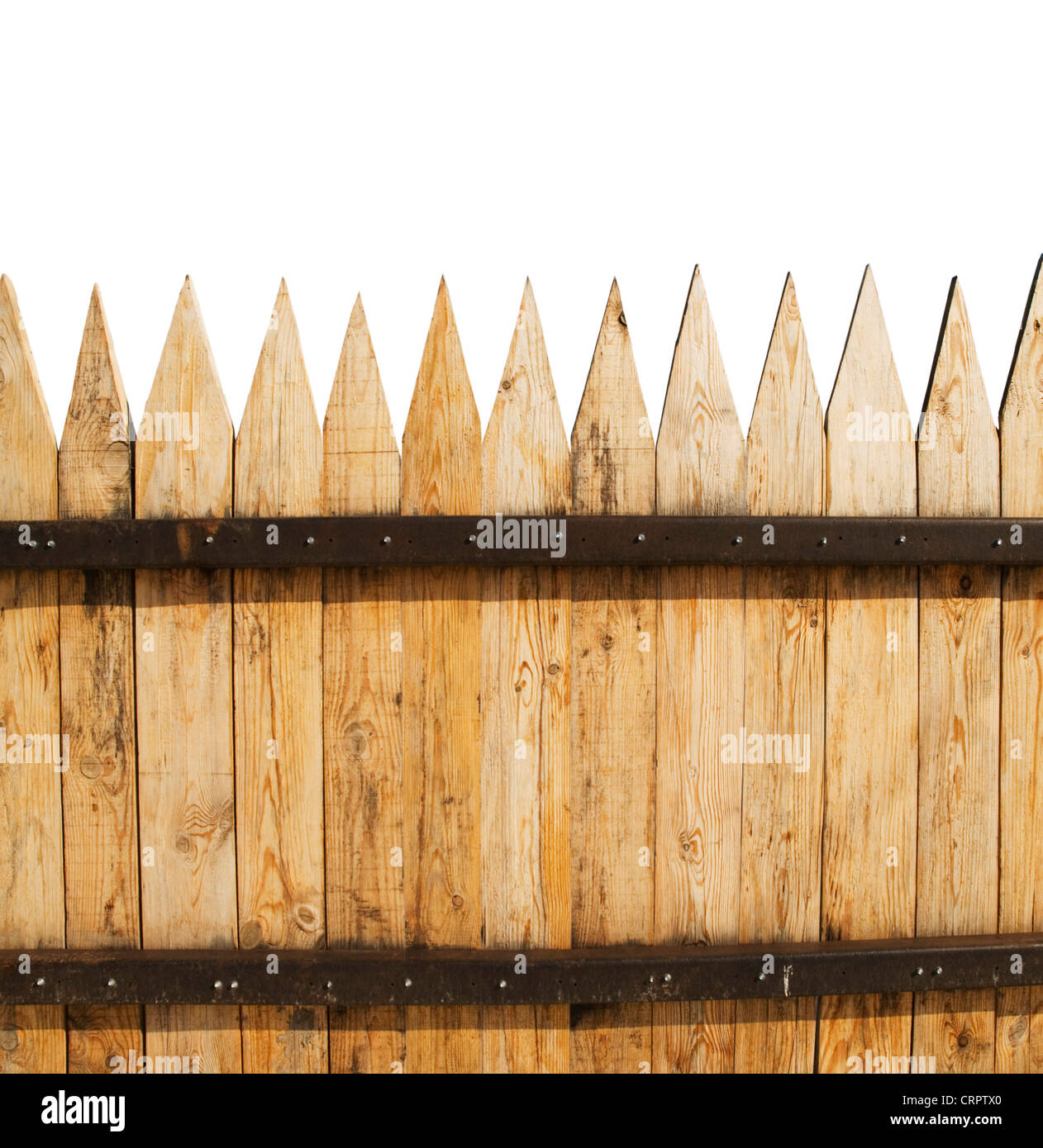 Clôture en bois isolé sur blanc Banque D'Images