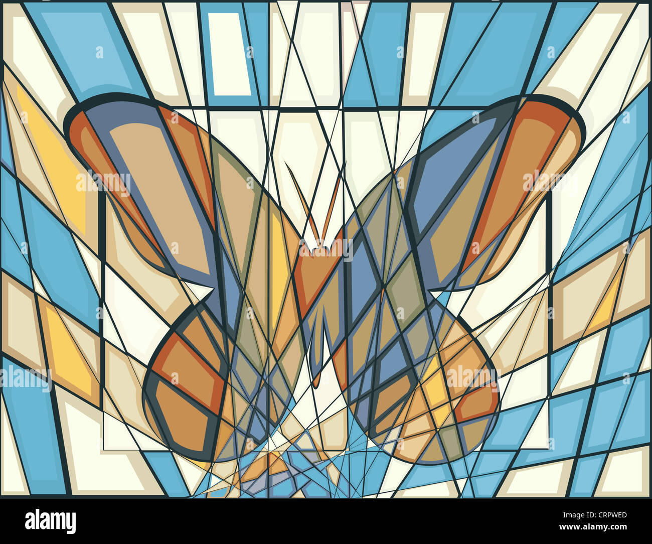 Illustration d'une mosaïque colorée butterfly Banque D'Images