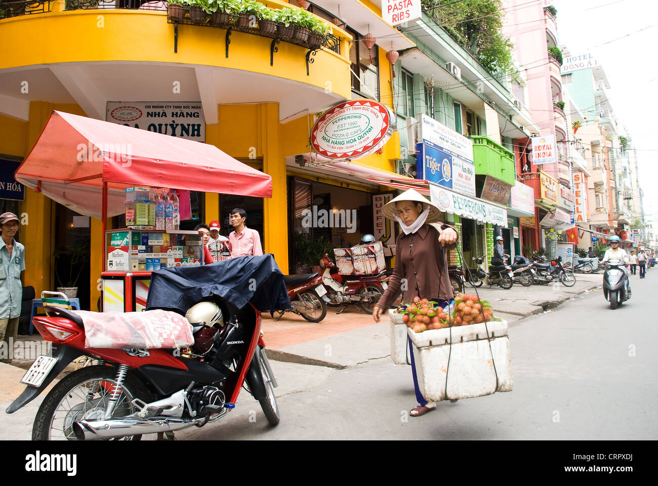 Scène de rue, Bui vien, Ho Chi Minh City, Vietnam Banque D'Images