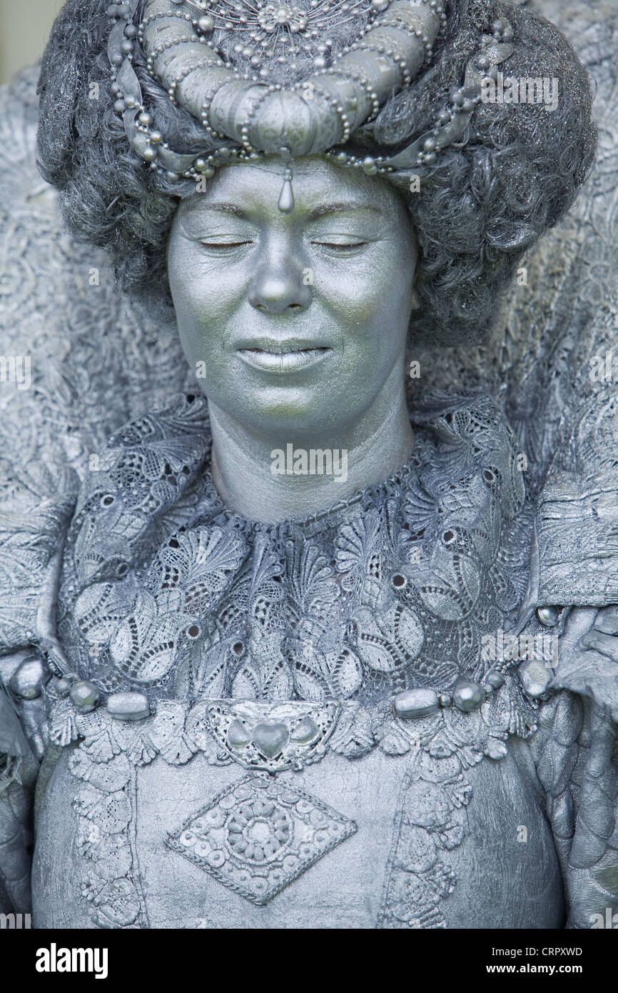 Une statue vivante de l'artiste au Lincolnshire Show 2012 Banque D'Images