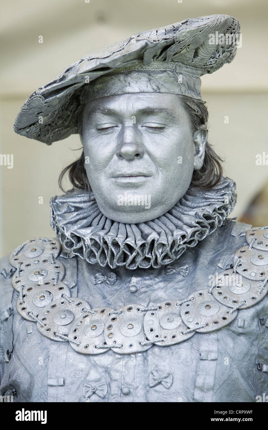Une statue vivante de l'artiste au Lincolnshire Show 2012 Banque D'Images