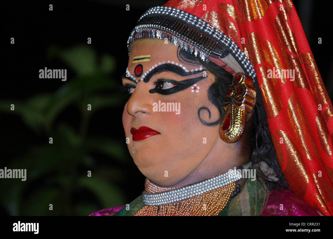 Femme Artiste de Kathakali au Kerala Banque D'Images