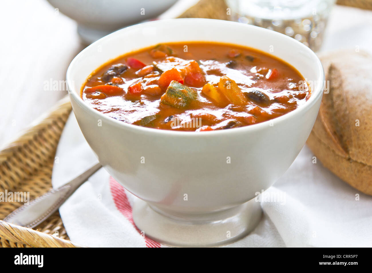 Soupe minestrone soupe de courgettes,Bean [] Banque D'Images