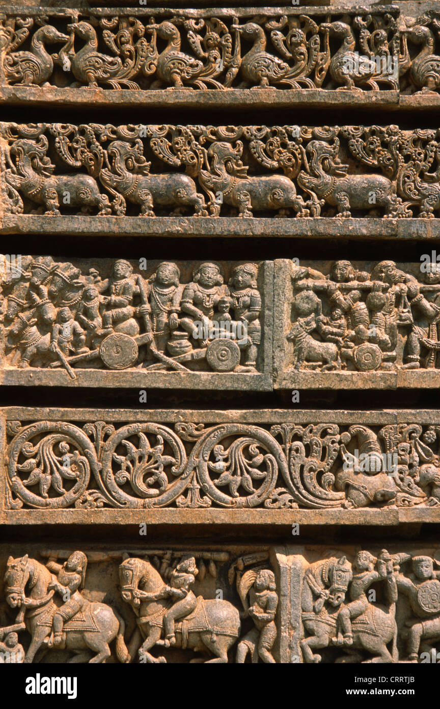 L'Inde, Karnataka, Somnathpur Keshava Temple Hoysala,,, l'architecture ; Banque D'Images