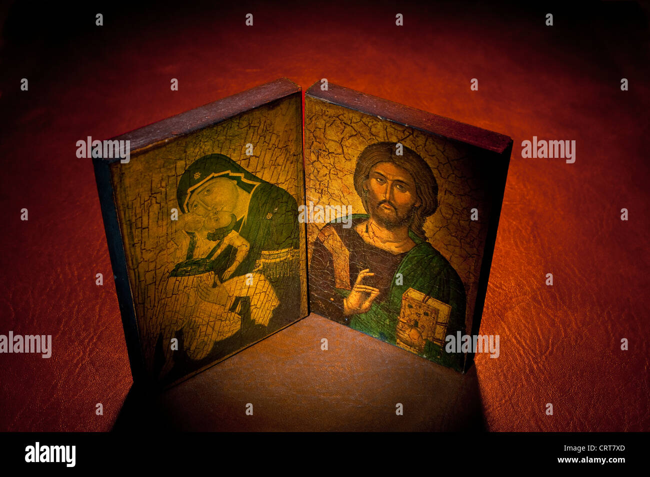 Les petites icônes religieuses russes Banque D'Images