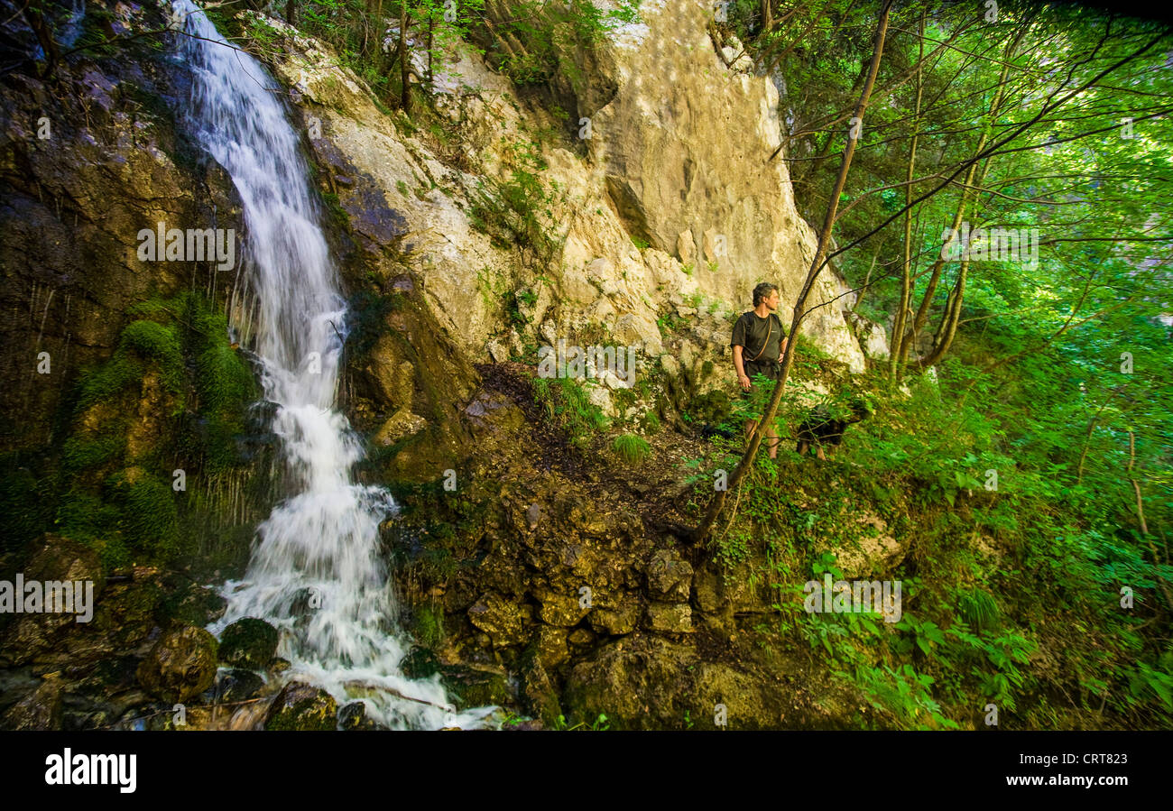 Italie Latium Latium Collepardo Province de Frosinone Ernici monte, Cascade Banque D'Images