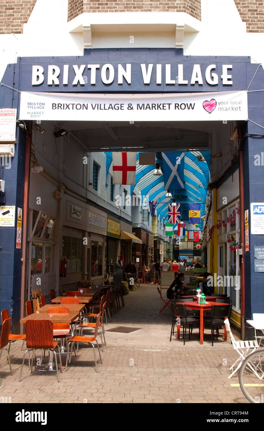 L'entrée de Village, marché de Brixton Brixton Banque D'Images