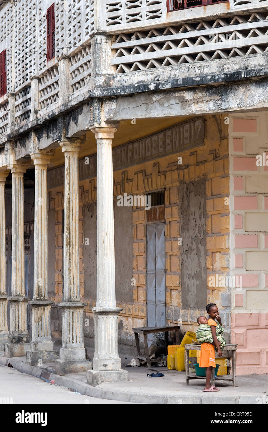 L'architecture coloniale française, Mahajanga, Madagascar Banque D'Images