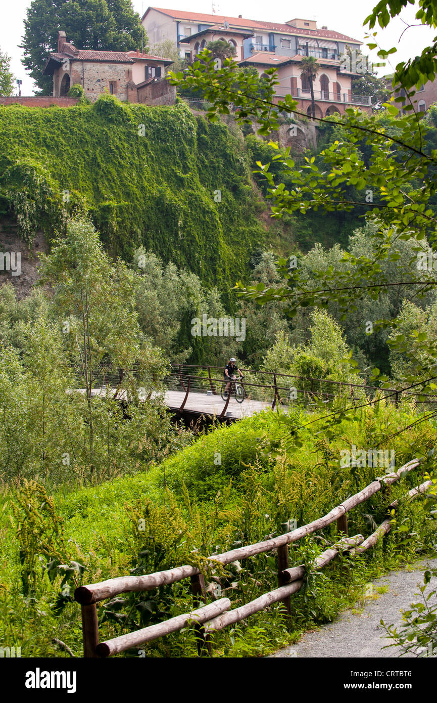 Europe Italie Piémont Province de Turin d'un tronçon de la piste cyclable Rivoli - Venaria Banque D'Images