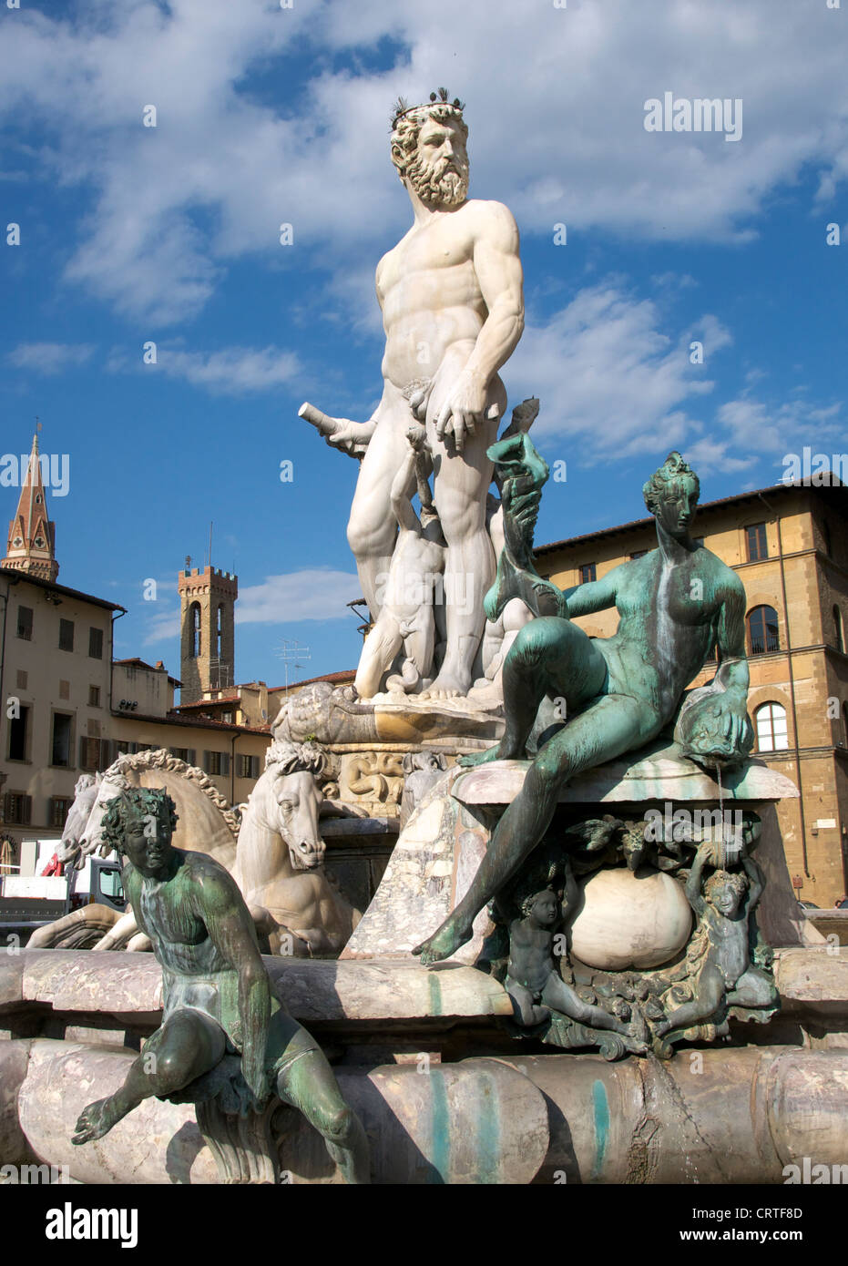 La fontaine de Neptune par Bartolomeo Ammannati Piazza della Signoria Florence Italie Banque D'Images