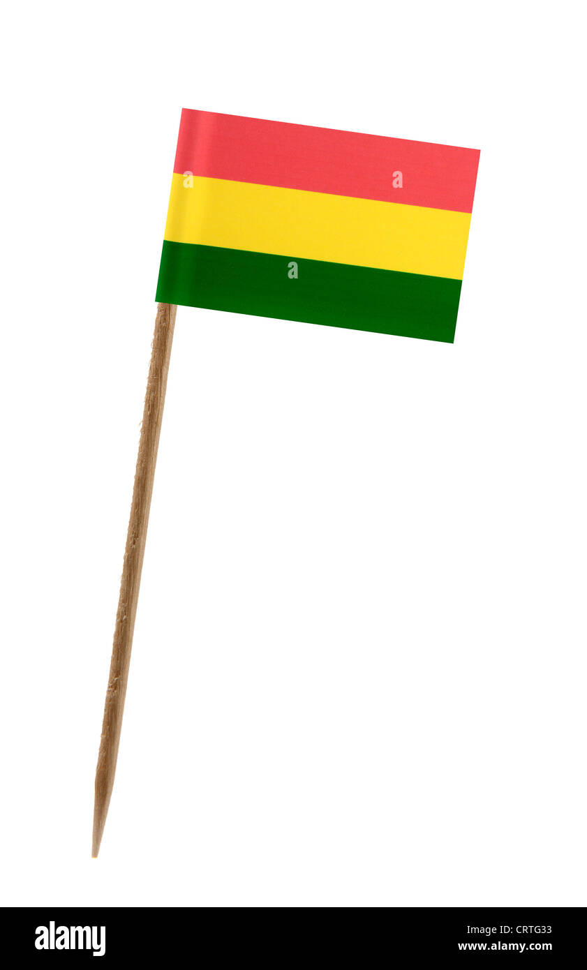 Dent avec un petit drapeau du papier de la bolivie Banque D'Images