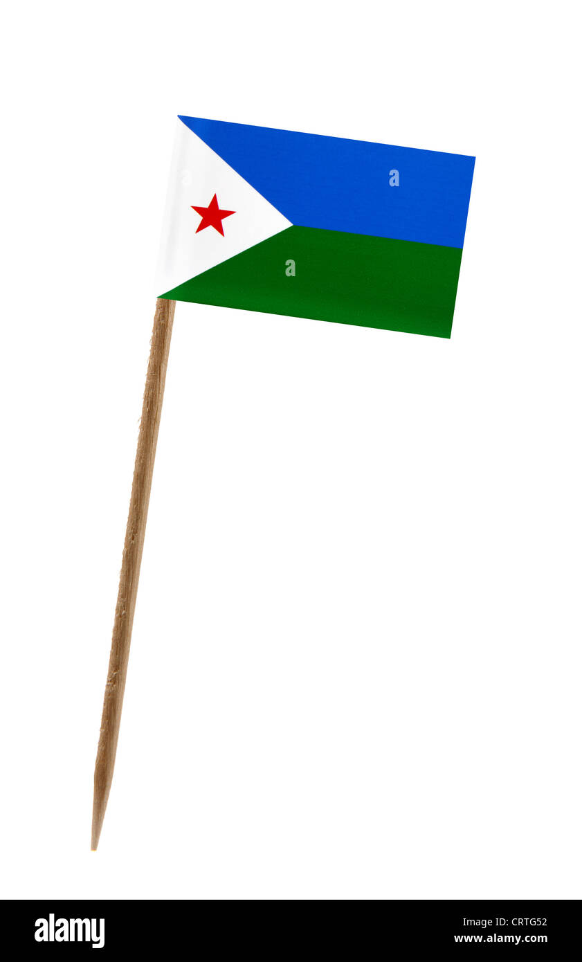 Dent avec un petit drapeau du papier de Djibouti Banque D'Images