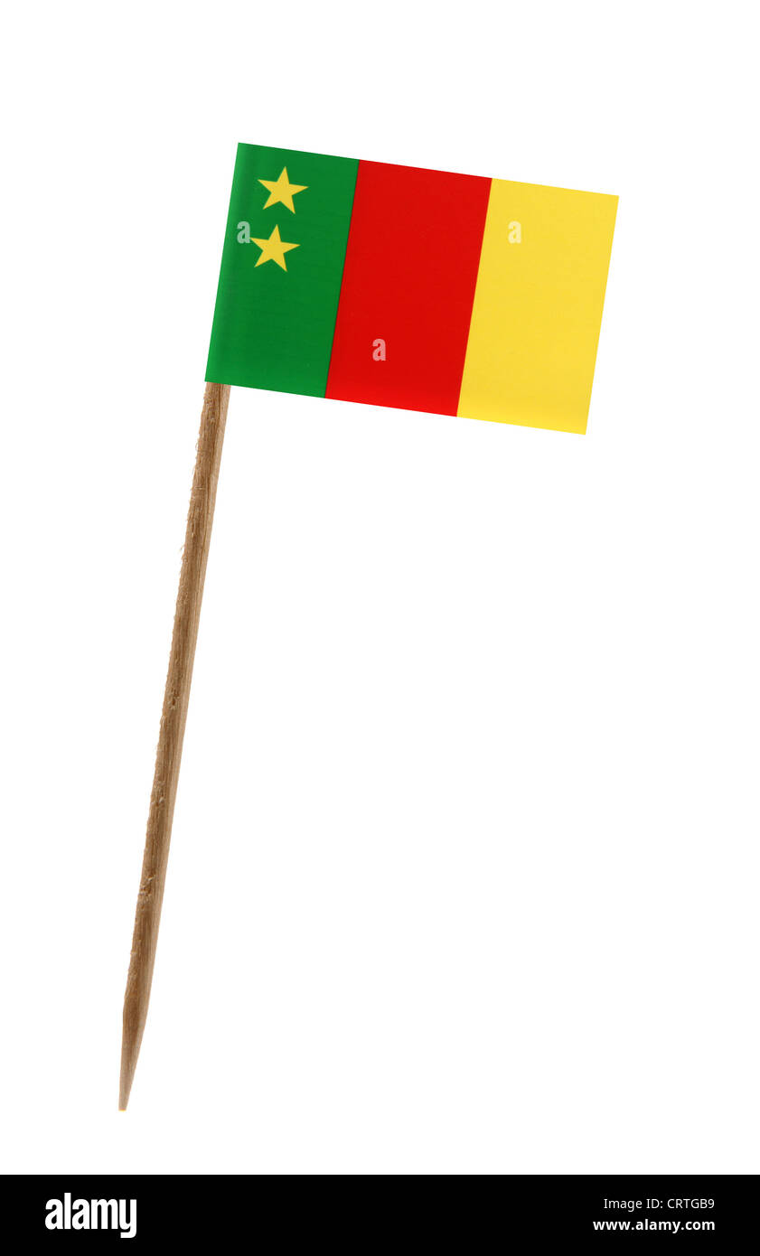 Dent avec un petit drapeau de l'ancien Cameroun papier Banque D'Images