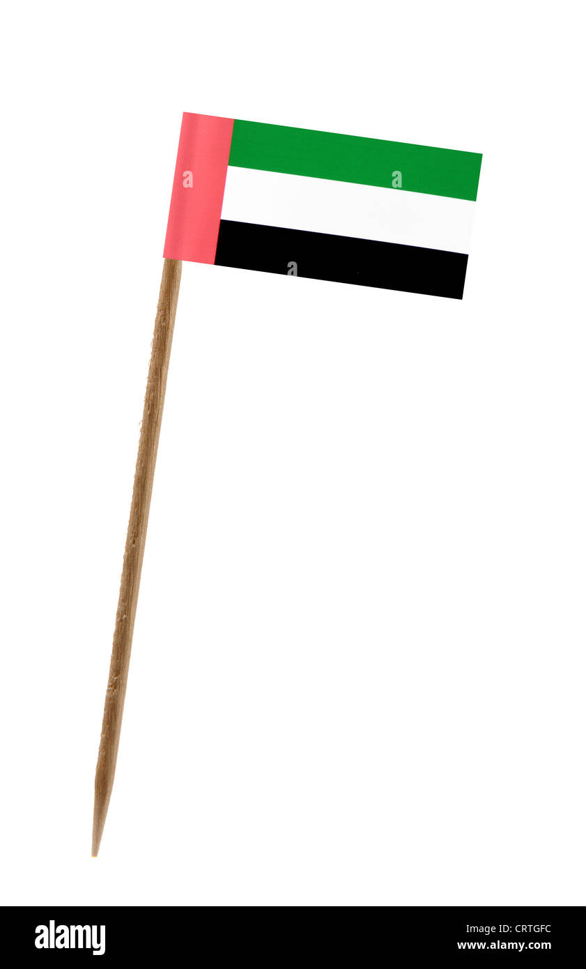 Dent avec un petit drapeau du papier de Émirats Arabes Unis Banque D'Images