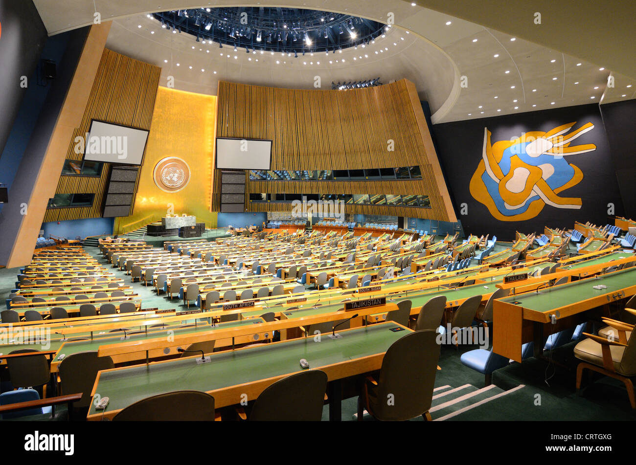Intérieur de l'Assemblée générale des Nations Unies le 21 mai 2012 à New York, NY. Banque D'Images
