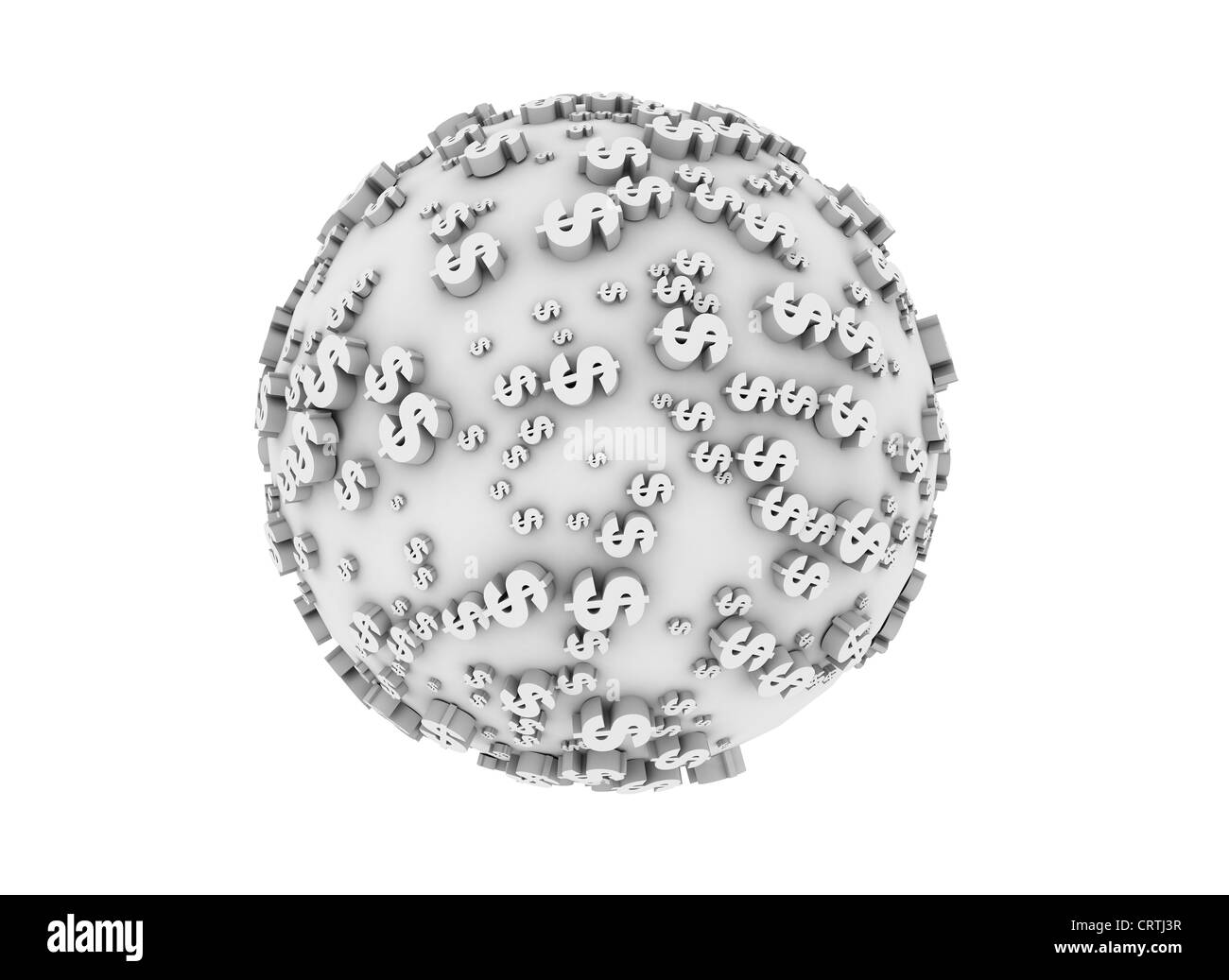 Globe couverte de signes dollar isolated Banque D'Images