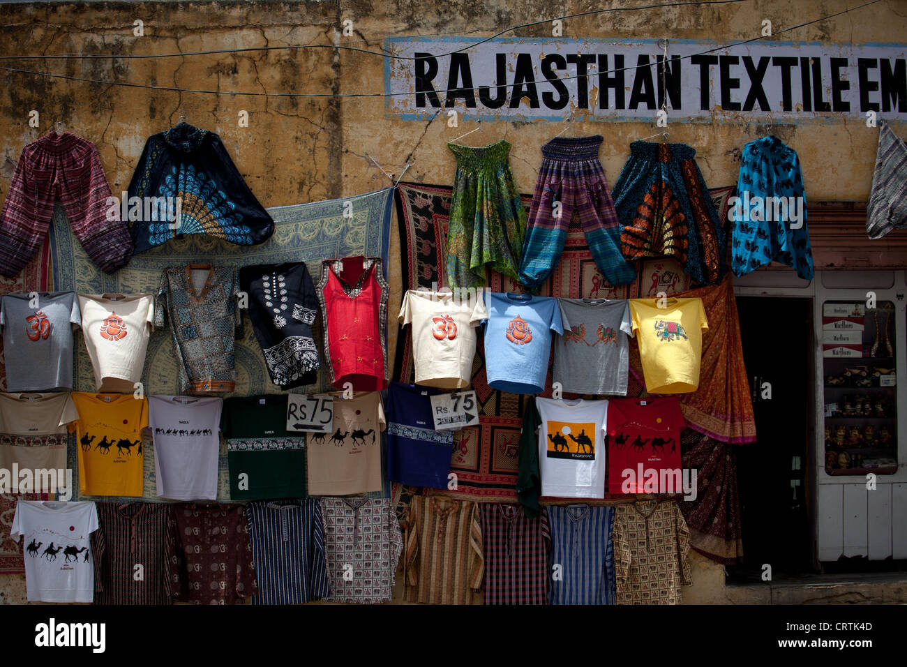 Textile du Rajasthan Emporium Banque D'Images