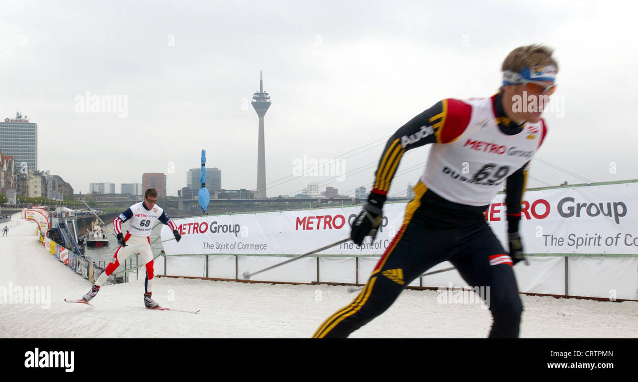Sprint de Coupe du Monde de ski FIS à Düsseldorf Banque D'Images