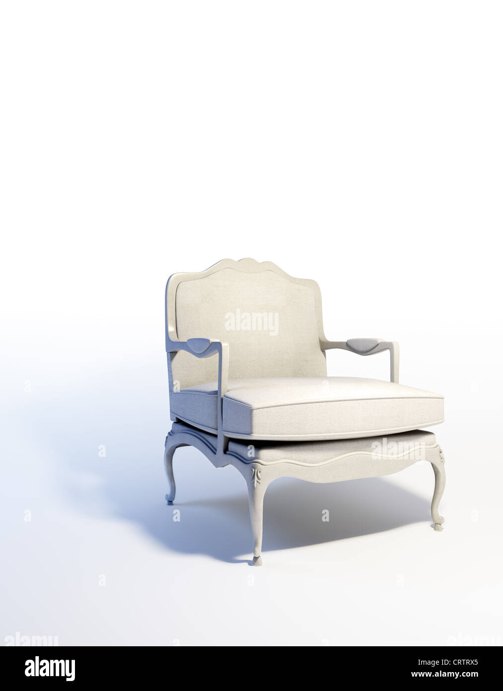 Fauteuil blanc dans une zone vide de l'intérieur résumé Banque D'Images