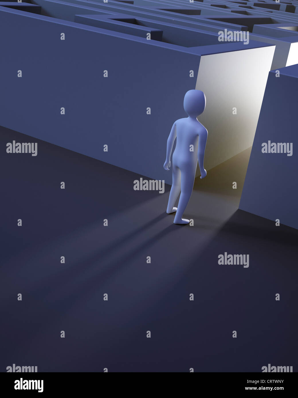 3D personnage entrer dans un labyrinthe Banque D'Images 3D personnage entrer dans un labyrinthe Banque D'Images