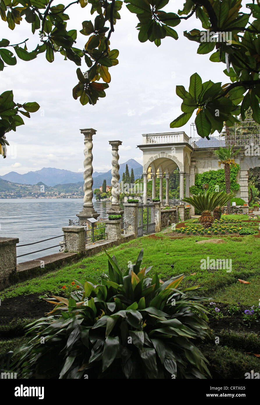Les jardins de Villa Monastero Varenna Lac de Côme Italie Banque D'Images