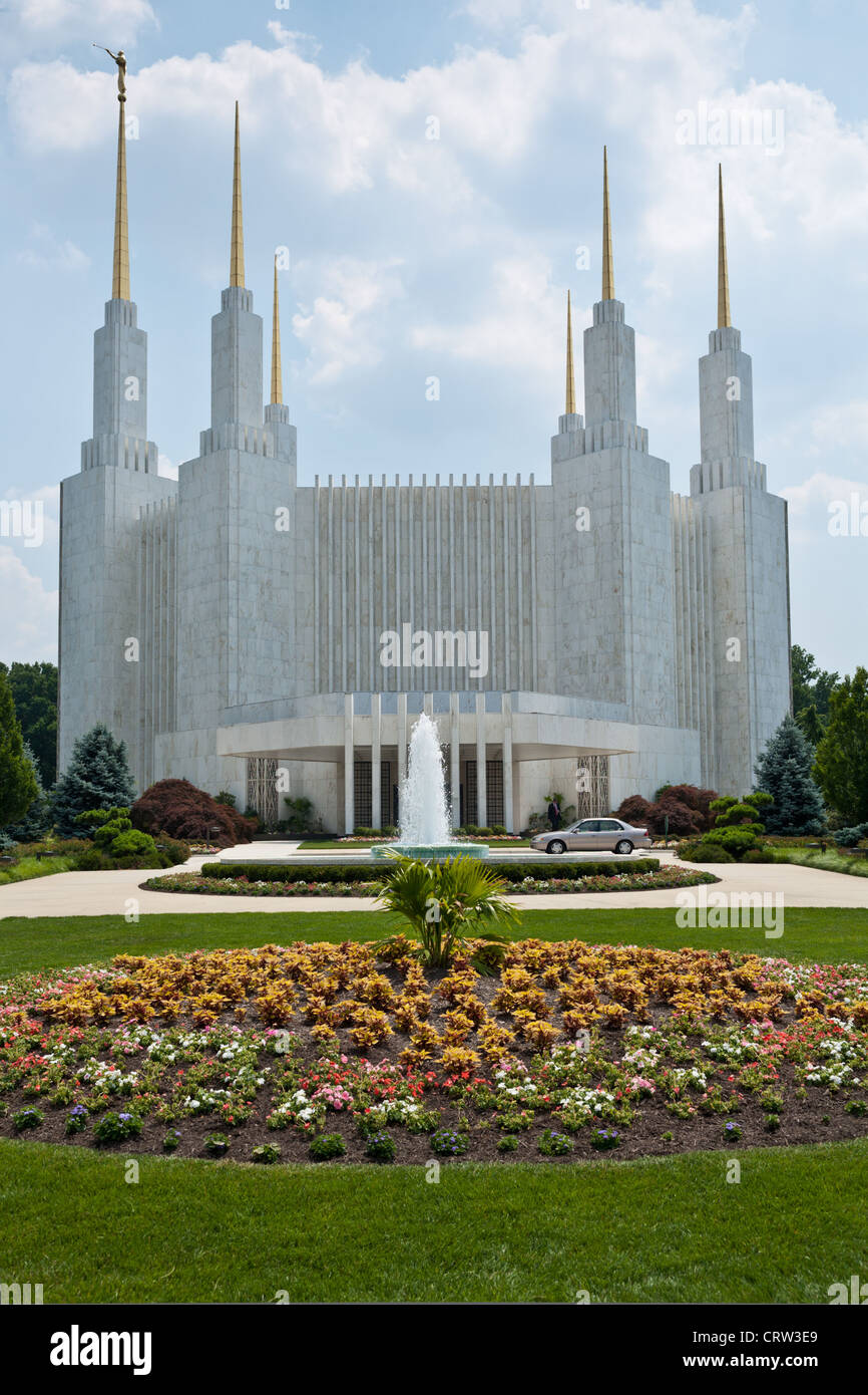 Washington D. C. Temple, Église de Jésus-Christ des Saints des Derniers Jours ou Mormons Banque D'Images