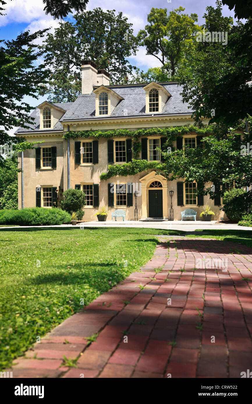 Eleutherian Mills, Du Pont maison familiale, Wilmington, Delaware, sur Brandywine River Banque D'Images