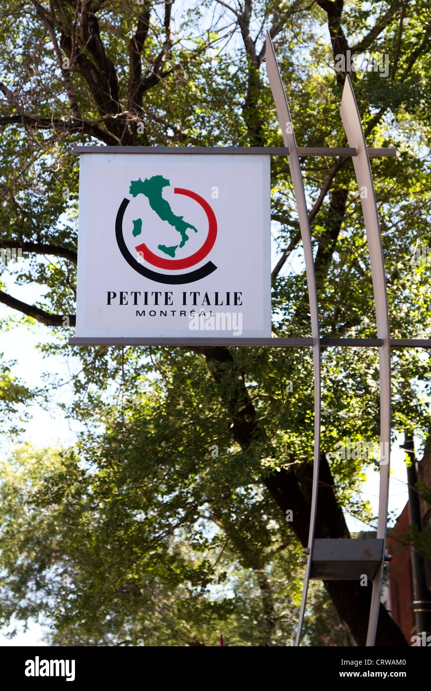 Le signe de la Petite Italie à Montréal, Québec Banque D'Images