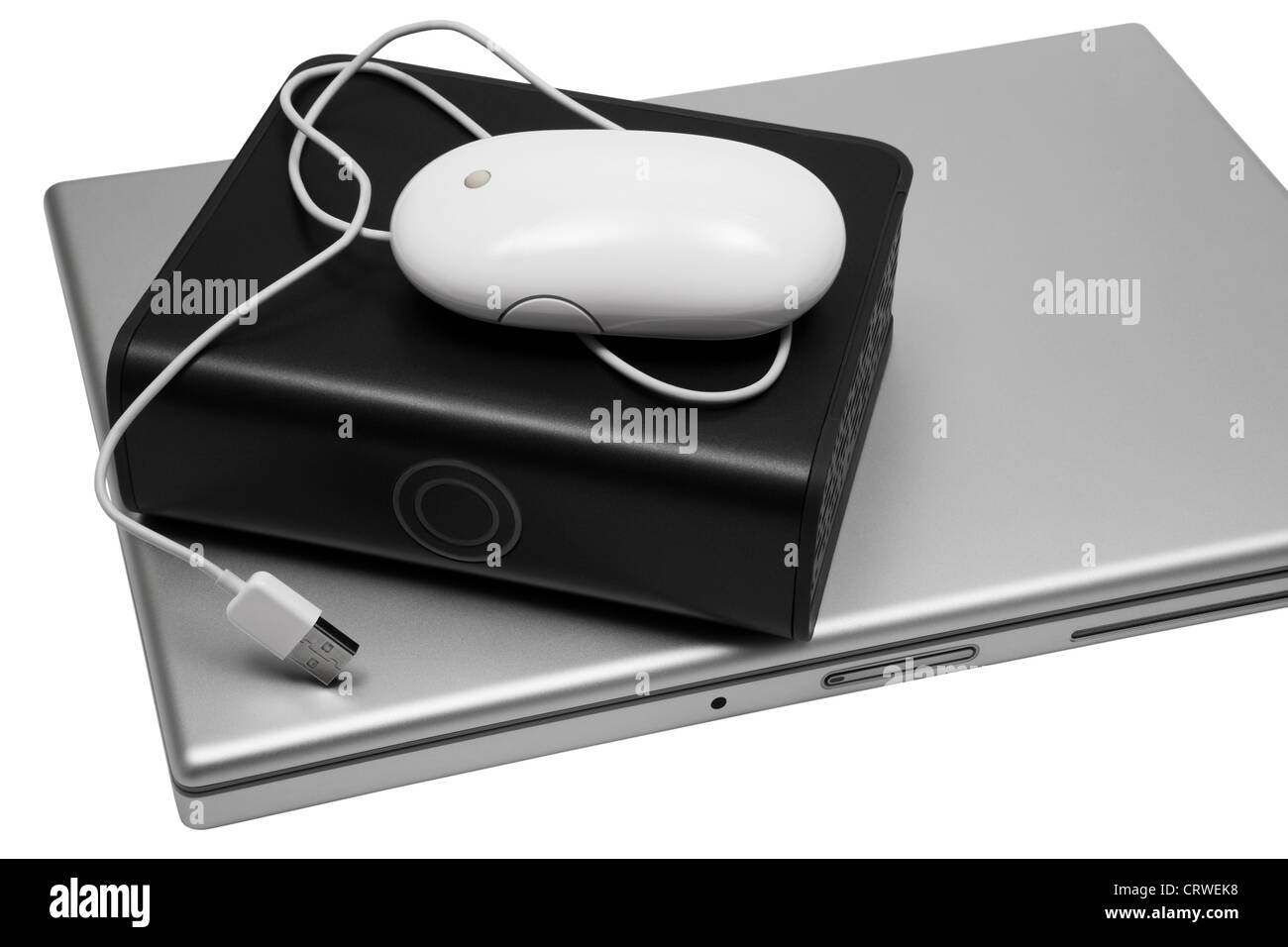 Ordinateur portable et un disque dur externe Banque D'Images