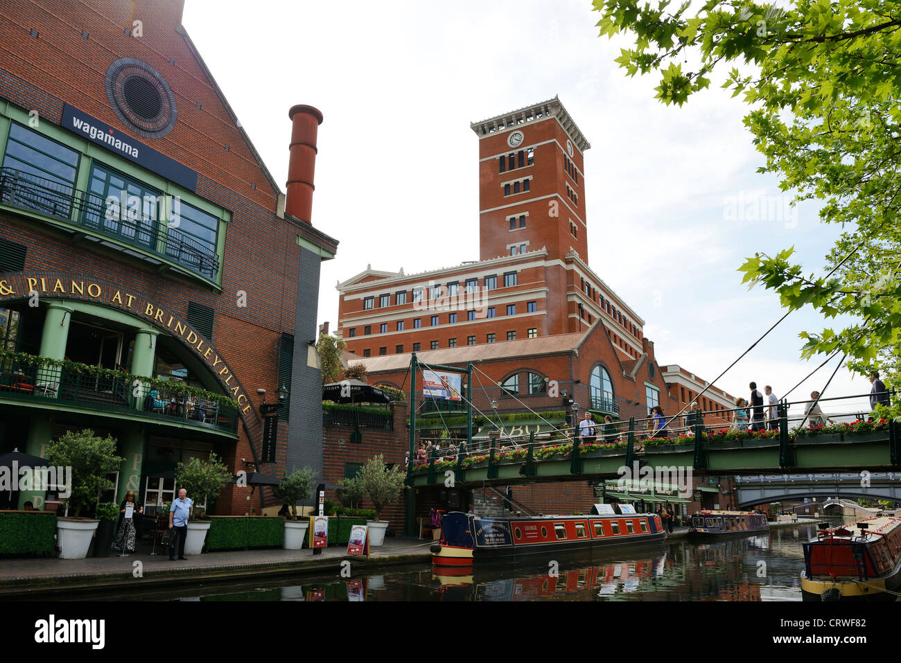 Brindley Place et canal de Birmingham UK Banque D'Images