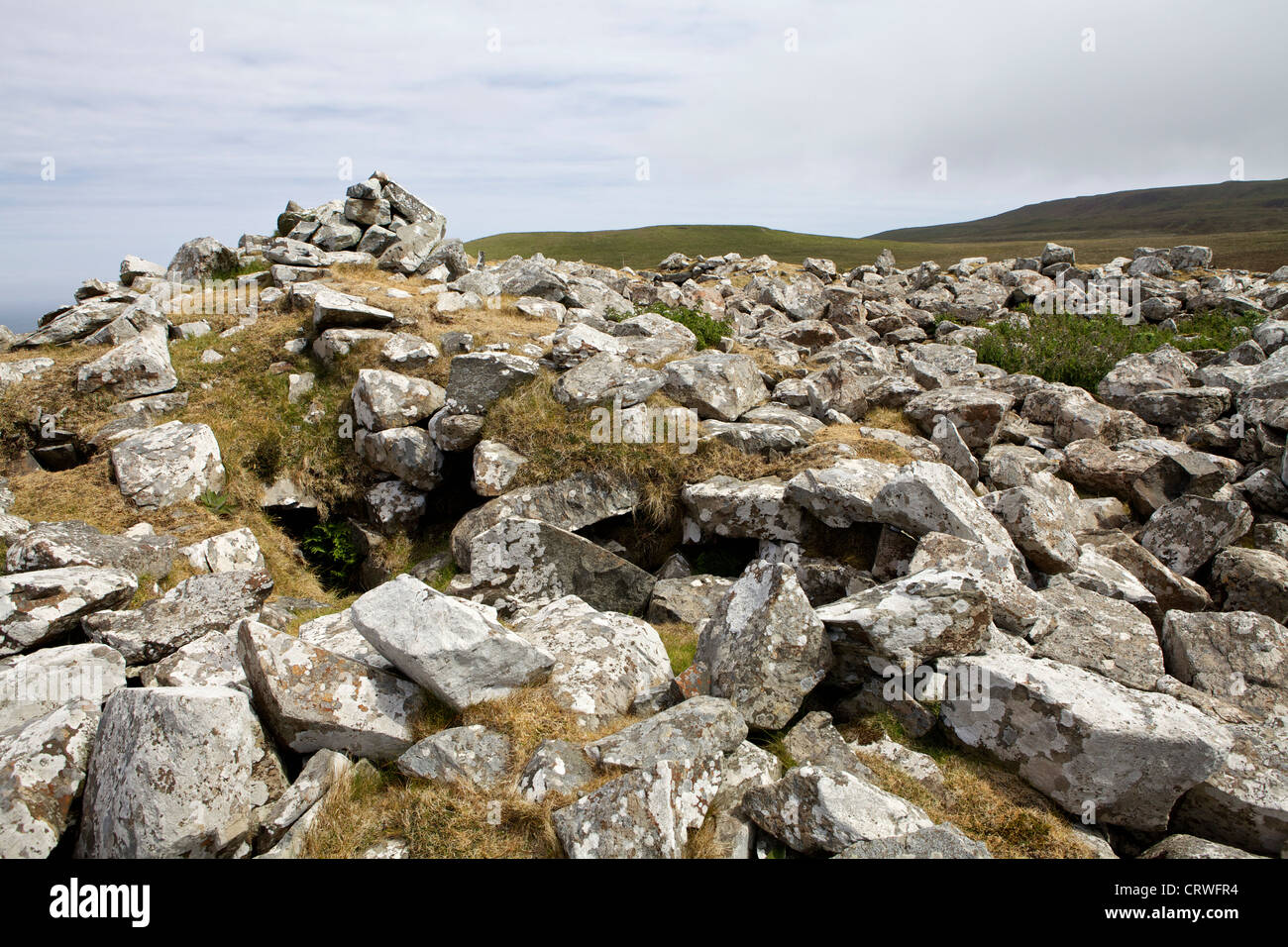 Les ruines de Broch au Dun Gearymore sur l'île de Skye près de point Waternish Banque D'Images