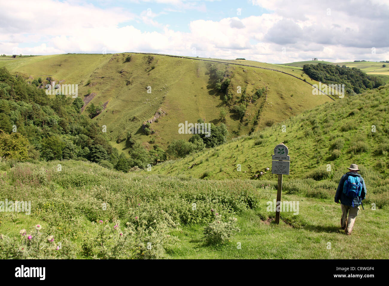 La Banque mondiale dans le Peak District qui mène à Wolfscote Dale Banque D'Images