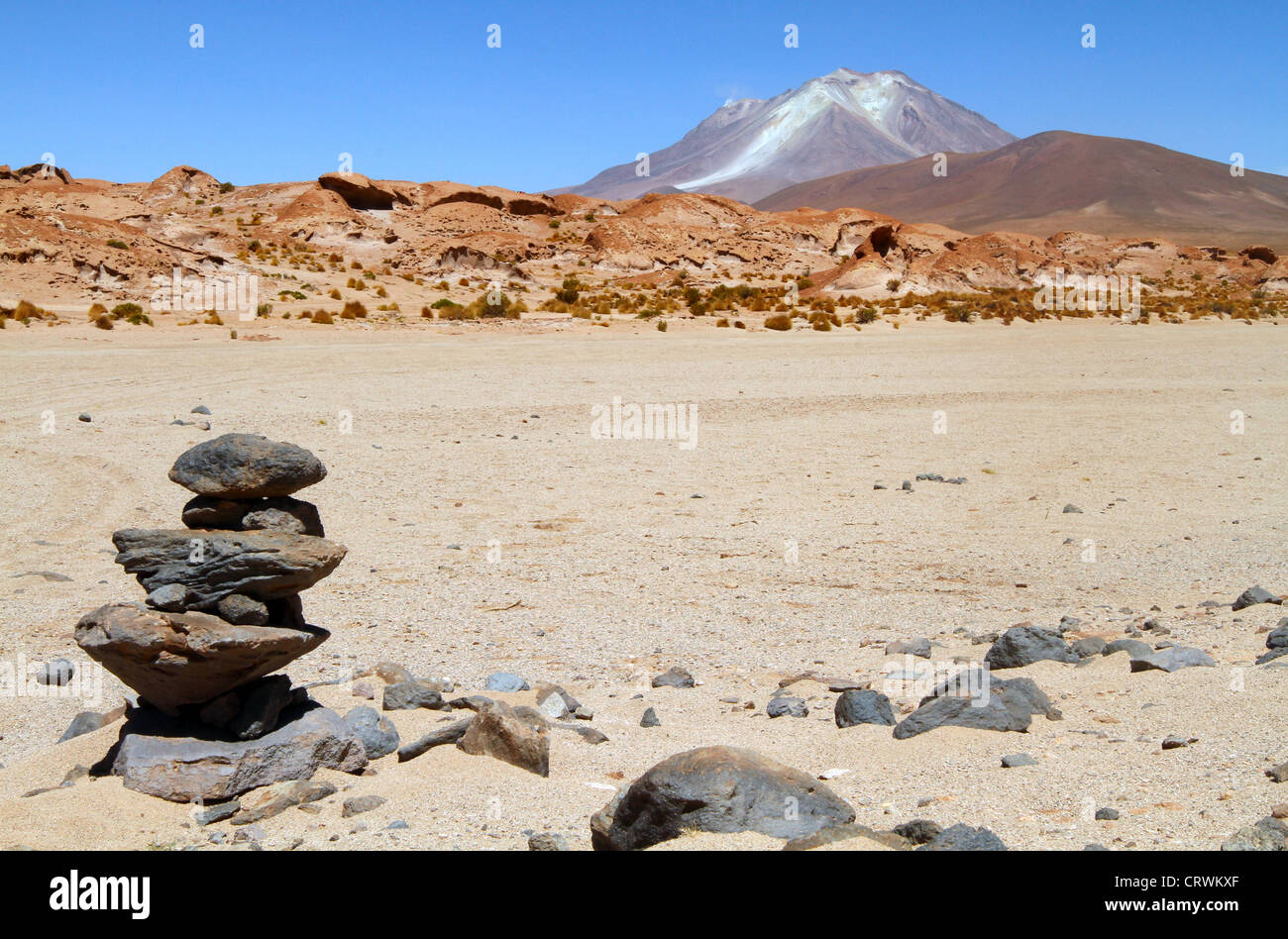 Licancabur volcan, Altiplano, Bolivie. Banque D'Images