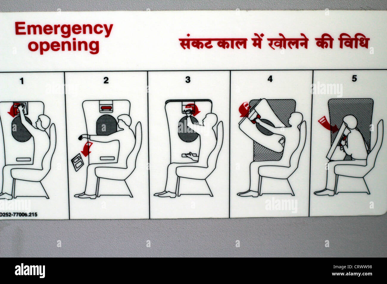 Instructions de sécurité sur le siège d'un avion d'air Banque D'Images