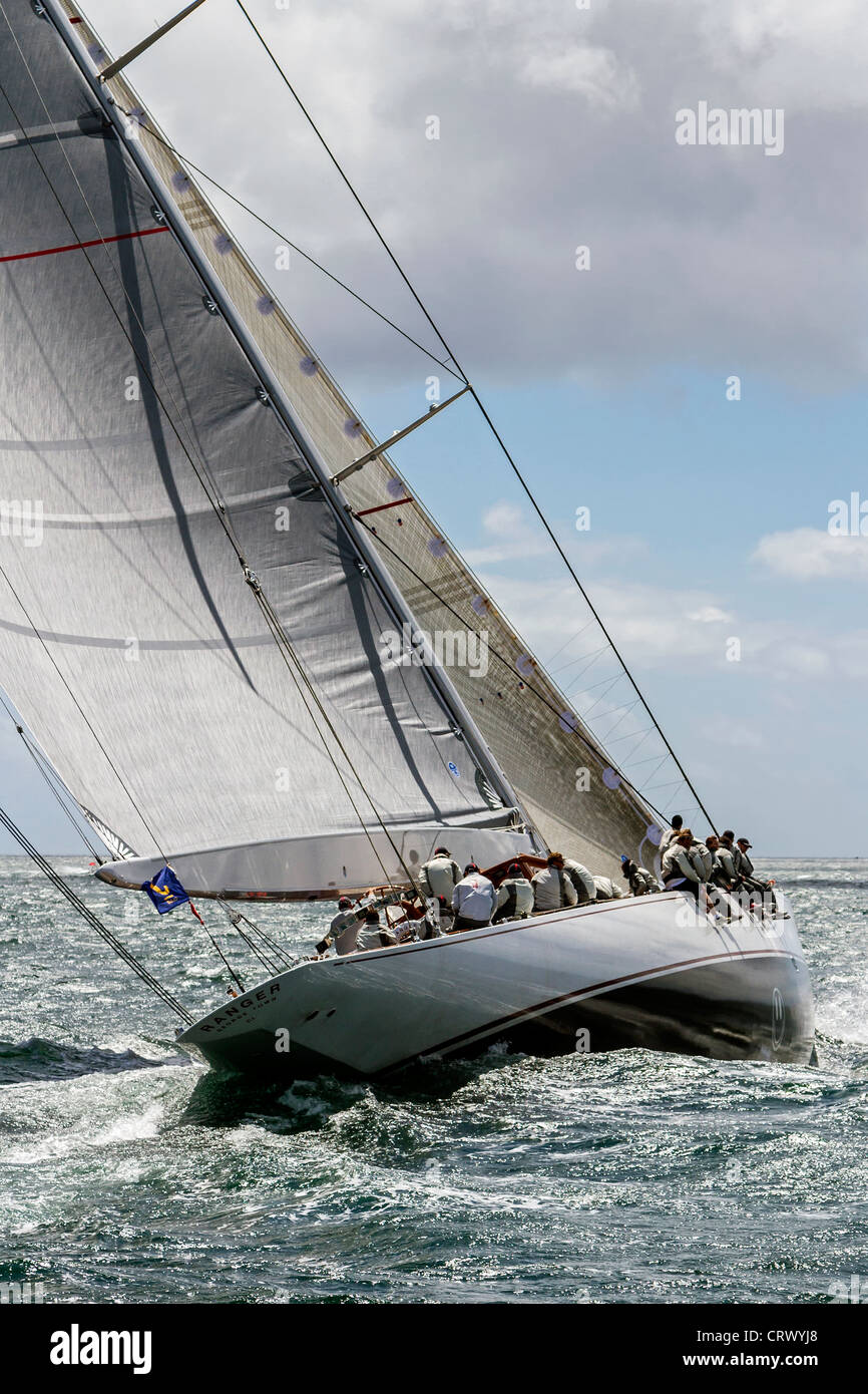 Bateau classe J Ranger Course à Falmouth, Royaume-Uni 30/6/2012 Banque D'Images