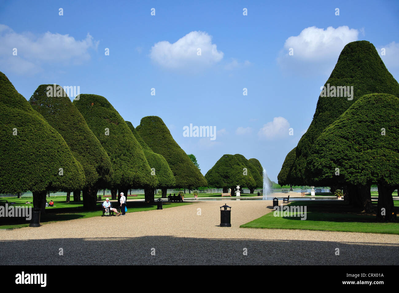 Les jardins de l'Est, le Palais de Hampton Court, Hampton, London Borough of Richmond upon Thames, Grand Londres, Angleterre, Royaume-Uni Banque D'Images