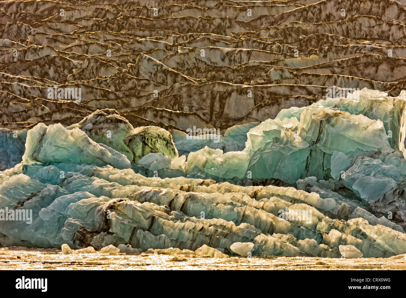 Murs de glace de l'iceberg in Jokulsarlon Glacial Lagoon, Breidarmerkurjokull glacier Vatnajokull, glacière, à l'Islande Banque D'Images